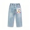 Pantalones de Mezclilla con Oso Forro Polar para Niñas Invierno Nuevos Elegantes para Niña Bebé Todo en Uno Polar Niños Pequeños Pierna Recta para Invierno