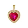 Colar com Pingente de Gota d'Água Coração de Pêssego Pedra Preciosa Zircônia Estilo Europeu e Americano Distrito de Lu Luxo Acessível Joias de Moda Feminina