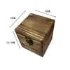 Caja de Almacenamiento Cuadrada con Cerradura de Madera Maciza para Joyería, Escritorio, Madera de Paulownia Quemada Vintage, Caja de Regalo Grabada, Estudio