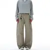 2026 Pantalones Casuales Curvos de Lona con Cuentas Retro Americanos Nuevos para Hombres y Mujeres, Marca de Moda Pantalones de Pierna Ancha Adelgazantes Desconstruidos