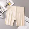 Pantalones de seguridad de seda helada para mujer, entrepierna de algodón puro, cintura alta, control de abdomen, sin costuras, realzadores de glúteos, leggings de fondo plano para niñas