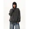 Sudadera cárdigan a rayas estilo americano para hombre, chaqueta deportiva con capucha de otoño de alta costura para parejas, marca de moda, chaqueta casual con un ambiente relajado