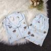 Pijama Estilo Novo para Mulheres Verão Algodão Nuvem Duplo Curto Meninas Fofo Pequeno Lapela Manga Curta Shorts Conjunto Roupa de Casa Atacado
