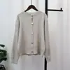 Cardigan de Punto de Color Sólido con Nuevo Diseño Otoño 2026 Estilo Coreano Holgado Perezoso Chaqueta Suéter para Mujer