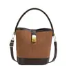 Bolso de mano de moda 2024 Invierno nuevo bolso tipo cubo retro bolso de hombro simple bolso cruzado simple de moda para mujer