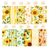 WW131-15 Papel de collage de acuarela, papel de girasol para manualidades, papel de tarjeta de notas con respaldo, papel de fondo para cuenta de mano de girasol