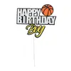 Decoración para Pastel Maestro del Slam Dunk de Baloncesto Adornos Zapatos de Baloncesto para Niños Aro de Baloncesto Tarjeta Plug-in para Pastel de Cumpleaños de Fútbol