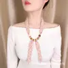 Estilo Pastoral Fresco Floral Bordado Seda Lenço Longo Tira Doce Versátil Fita Decoração Camiseta Casual Lenço Feminino