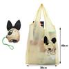 Bolsa de compras personalizada con diseño de cachorro verde, plegable, portátil, de poliéster, para supermercado, con logotipo publicitario imprimible.