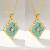 Buccellati Versión Alta Mediana Trébol de Cuatro Hojas Doble Cara Usable V Oro Lujo Accesible Collar Cadena para Clavícula de Mujer Venta Directa de Fábrica