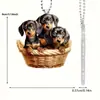Decoração interna de carro, pingente de carro, chaveiro decorativo para pendurar em mochila, desenho animado de cachorro em acrílico