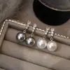 Pendientes de Perla de Zirconia Suaves y Versátiles para Mujer, Pendientes Únicos Populares Nuevos, Pendientes Pequeños de Lujo de Aroma Sutil