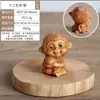 Escultura em Madeira de Cipreste Versão Q Fofa Doze Signos do Zodíaco Decorações Criativas de Mesa Artesanato Tradicional Decorações Colecionáveis