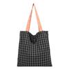 Bolsa Nova Xadrez Outono e Inverno 2025 Bolsa de Ombro Feminina Listrada Versátil Bolsa de Mão Preto e Branco Bolsa de Camada Dupla