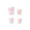 Linda figura redonda de cerdo con ojos grandes para micro paisajismo, accesorio de decoración DIY para casa de muñecas, adorno de escritorio mini