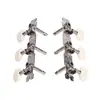 Botón de clavijero abierto guitarra acústica folk 3+3 largo tres metal plata plástico blanco cabeza de giro alineación universal de cuerdas