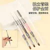 Caneta de Nail Art para Fototerapia com Duas Pontas, 2 Canetas de Construção para Nail Art, Aplicador de Gel para Mistura de Cores, Empurrador de Cutícula de Aço para Gel, Pincel de Nail Art com Cabo Longo