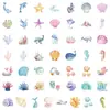 50 lindas pegatinas de grafiti de vida marina, pegatinas decorativas impermeables para computadora, pegatinas creativas de papelería DIY.
