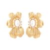 Nuevos pendientes de flores de perla con conjunto dorado de estilo frío de moda, pendientes de flores exageradas de Europa y Estados Unidos, pendientes transfronterizos para mujeres
