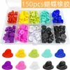 150 Peças Fechos Coloridos de Borracha para Pinos de Lapela para Uso Transfronteiriço, Fechos em Branco para Pinos de Lapela, Fechos para Broches
