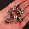 Cuentas espaciadoras bicolores con incrustaciones de plata Xizang, parte trasera de nube, para bricolaje, joyería hecha a mano con cuentas, colgantes accesorios, color oro antiguo que conserva el color, cuentas sueltas