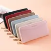Nuevo monedero largo para mujer, clutch con cremallera, piel suave, moderno, adecuado para estudiantes, monedero para monedas, funda para teléfono, bolsa de almacenamiento transfronteriza
