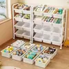 Estante Organizadora de Brinquedos Tipo Gaveta Contra a Parede Prateleira Inclinada Lado Único Grande Capacidade Quarto Infantil Prateleiras Pequenas