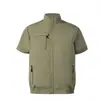 Roupas de Trabalho Casuais de Verão Resistentes ao Desgaste, Coletes Respiráveis com Ar Condicionado de Verão para Homens e Mulheres, Roupas com Ventilador de Ar Condicionado, Conjunto de Tops de Manga Curta