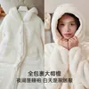 Pijama e Roupão Kexika Longos com Capuz, Quentes, de Lã Sintética, Espessados, Reguladores de Temperatura, Antiestáticos, Adequados para Usar Fora de Casa como Roupa de Casa