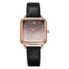 Reloj Cuadrado Romano de Moda Color Oro Rosa Correa de Tela de Moda para Mujer Reloj de Cuarzo Estilo Caliente de Comercio Exterior para Mujer