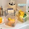 Caja de almacenamiento de escritorio sencilla para dormitorio, cesta para comestibles, cesta para juguetes y refrigerios, color crema, caja de papelería de escritorio