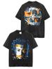 Camiseta de manga corta con estampado XXX TENTACION de hip-hop retro transfronterizo estadounidense, de algodón pesado lavado y cuello pequeño.
