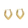 Lele Jewelry Moda Aretes Geométricos con Textura de Tira de Acero Inoxidable Moda para Viajar Europeos y Americanos Más Vendidos Oro Aretes Sencillos
