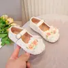 Saltos Altos para Meninas Maiores com Saia Sapatos de Princesa para Meninas Sapatos de Cristal com Laço Sapatos de Solado Macio para Primavera e Outono