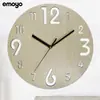 Venta caliente transfronteriza creativa reloj de pared redondo retro silencioso de madera reloj de casa retro reloj digital personalizado