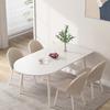 Mesa de Jantar Estilo Creme Ardósia Apartamento Pequeno Doméstico Luxo Leve Moderno Simples Mesa de Jantar Oval Combinação de Mesa e Cadeiras