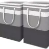 Nueva Cesta de Lavandería de Lona Transfronteriza con Asa Larga, Cesta de Almacenamiento Grande para Uso Doméstico, Rayada, Adecuada para Mudanzas, Amazon