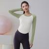 Nuevos Colores Otoño 2025 Ropa de Yoga Color Block para Mujer Profesional Running Entrenamiento Fitness Deportes Top de Cuello Redondo Manga Larga
