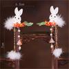 Accesorios para el cabello de Hanfu, traje antiguo, lindo conejo de peluche, horquilla, corona para el cabello, horquilla en forma de U, estilo nacional, borla china linda