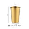 Copo de Água de Camada Única em Aço Inoxidável 304 Copo para Bebidas Frias Copo de Cerveja Copo de Metal Resistente a Quedas Copo para Gargarejo Copo de Suco Doméstico