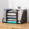 Estante de almacenamiento para escritorio de oficina estante de almacenamiento de archivos caja de almacenamiento colección de artículos de oficina soporte metálico para libros de escritorio de oficina
