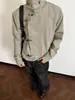 Chaqueta de cuello con hebilla de avión desgastada estilo americano, unisex, adecuada para primavera y otoño, chaqueta de trabajo corta y ancha retro vintage americana