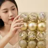 Decoración Navideña de Amazon Transfronteriza Bolas Doradas Nuevas Set Pintado de 36 Piezas Bolas Colgantes para Decoración de Árbol de Navidad