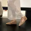 Impresionantes zapatos Mary Jane huecos, nuevo estilo vintage otoño 2026, tejidos con falda, tacón grueso, zapatos de una sola pieza de punta cerrada, sandalias romanas