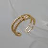 Anillo de Circonita Sentido de Diseño de Doble Capa No Descolorido Nicho Anillo Abierto Moda 2023 Lujo Ligero Alto Sentido Anillo de Pareja