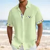 Camisa de manga corta para hombre transfronteriza, talla europea, talla grande, estilo hawaiano, corte holgado, adecuada para vacaciones, disponible en Amazon
