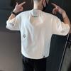 2023 Nova camiseta branca de verão de manga curta masculina, camiseta solta estampada de marca da moda, camiseta de meia manga da moda, camiseta de meia manga