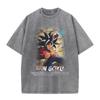 Camiseta holgada de manga corta de marca de moda de verano, nueva camiseta informal de moda para hombres y mujeres, Anime Dragon Ball bidimensional Wukong