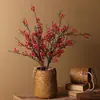 Bayas Rojas y Frutos de Acebo de Espuma Artificial, Ventas Anuales de Flores Artificiales, Adornos de Decoración para el Hogar y Bodas, Estilo de Gama Alta, Cubo de la Fortuna al por Mayor