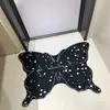 Tapete de Chão de Lama Diatomácea com Estampa de Borboletas e Bolinhas Pretas para Entrada de Casa Banheiro Absorvente de Água Antiderrapante Resistente ao Desgaste